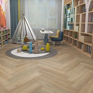 ПВХ Покрытие Calitex Diamonds Luciano Herringbone Click DM703 750x150x6 (1,575 м2) в интерьере