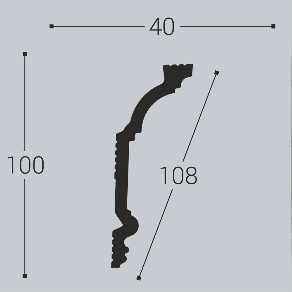 Карниз Bello Deco XPS К3 100х40х2000