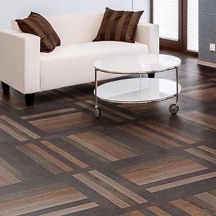 Покрытие ПВХ Tarkett модульное ArtVinyl LOUNGE BALI планка 152х914 (2,09 м) в интерьере