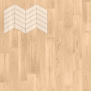Паркет Елка Французская Lab Arte Chevron Дуб Селект Блонд лак 400/337х110х14/3/60° в интерьере